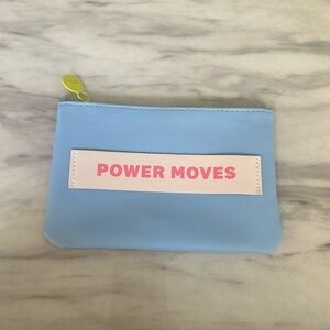IPSY blue, white, and pink ‘power moves’ small cosmetic bag